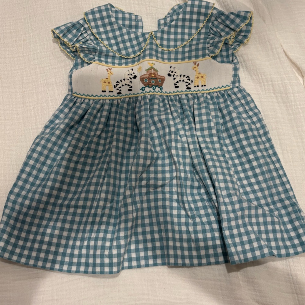 Blue Checkered Kids Formal Dress